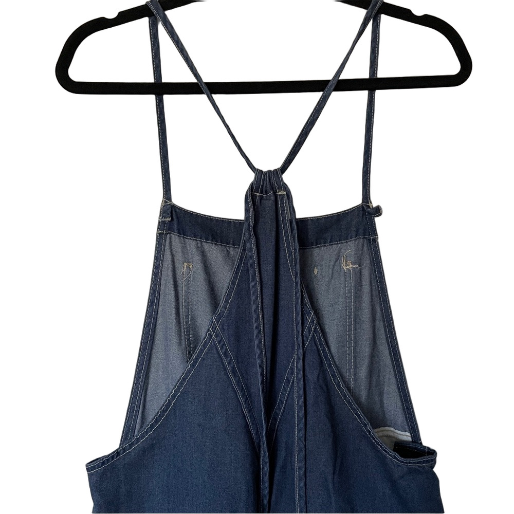 Vintage Manager Wide Straight Leg Denim-look Bib Overalls - Medium 🇨🇦 - Picture 8 of 11